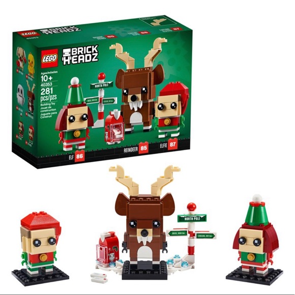 LEGO Brickheadz Reindeer, Elf and Elfie 40353 Building Toy (281 Pieces) - New - Picture 1 of 5